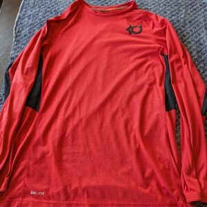 Nike Red and Black Long Sleeve Men's Tee
